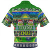 Canberra Raiders Christmas Aboriginal Custom Zip Polo Shirt - Indigenous Knitted Ugly Xmas Style Zip Polo Shirt