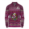 Manly Warringah Sea Eagles Christmas Custom Long Sleeve Polo Shirt - Chrissie Spirit Long Sleeve Polo Shirt