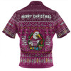 Manly Warringah Sea Eagles Christmas Custom Zip Polo Shirt - Chrissie Spirit Zip Polo Shirt
