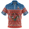 Newcastle Knights Christmas Custom Zip Polo Shirt - Chrissie Spirit Zip Polo Shirt