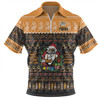 Wests Tigers Christmas Custom Zip Polo Shirt - Chrissie Spirit Zip Polo Shirt