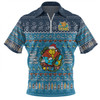 Gold Coast Titans Christmas Custom Zip Polo Shirt - Chrissie Spirit Zip Polo Shirt