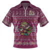 Queensland Cane Toads Christmas Custom Zip Polo Shirt - Chrissie Spirit Zip Polo Shirt