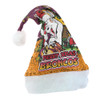 Brisbane Broncos Christmas Hat - Merry Christmas Our Beloved Team With Aboriginal Dot Art Pattern