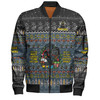 Penrith Panthers Christmas Custom Bomber Jacket - Chrissie Spirit Black Bomber Jacket