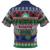 New Zealand Warriors Christmas Maori Custom Zip Polo Shirt - Indigenous Knitted Ugly Xmas Style Zip Polo Shirt