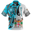 Australia  South Sea Islanders Polo Shirt - Fiji With Polynesian Tapa Patterns And Coat Of Arms Symbol Polo Shirt
