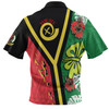 Australia  South Sea Islanders Polo Shirt - Vanuatu Flag With Habiscus Flowers Polo Shirt