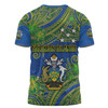 Australia  South Sea Islanders T-shirt - Solomon Islands Symbol In Polynesian Patterns With Tropical Flowers Style T-shirt