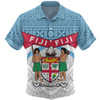 Australia South Sea Islanders Hawaiian Shirt - Fiji In Fijian Tapa Pattern Coat Of Arms Symbol Hawaiian Shirt
