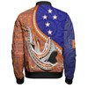 Australia  South Sea Islanders Bomber Jacket - New Ireland Flag With Polynesian Shark Pattern Bomber Jacket