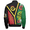 Australia  South Sea Islanders Bomber Jacket - Vanuatu Flag With Habiscus Flowers Bomber Jacket