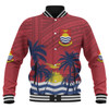 Australia  South Sea Islanders Baseball Jacket - Gilbert Islands In Polynesian Pattern With Coconut Trees Baseball Jacket