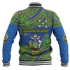 Australia  South Sea Islanders Baseball Jacket - Solomon Islands Symbol In Polynesian Patterns With Tropical Flowers Style Baseball Jacket