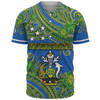 Australia  South Sea Islanders Baseball Shirt - Solomon Islands Symbol In Polynesian Patterns With Tropical Flowers Style Baseball Shirt