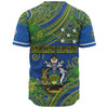 Australia  South Sea Islanders Baseball Shirt - Solomon Islands Symbol In Polynesian Patterns With Tropical Flowers Style Baseball Shirt