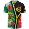 Australia  South Sea Islanders Baseball Shirt - Vanuatu Flag With Habiscus Flowers Baseball Shirt