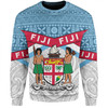 Australia South Sea Islanders Sweatshirt - Fiji In Fijian Tapa Pattern Coat Of Arms Symbol Sweatshirt