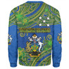 Australia  South Sea Islanders Sweatshirt - Solomon Islands Symbol In Polynesian Patterns With Tropical Flowers Style Sweatshirt