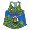 Australia  South Sea Islanders Women Racerback Singlet - Solomon Islands Symbol In Polynesian Patterns With Tropical Flowers Style Women Racerback Singlet