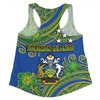 Australia  South Sea Islanders Women Racerback Singlet - Solomon Islands Symbol In Polynesian Patterns With Tropical Flowers Style Women Racerback Singlet