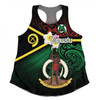 Australia  South Sea Islanders Women Racerback Singlet - Vanuatu Special Original Flag In Polynesian Style Women Racerback Singlet