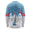 Australia South Sea Islanders Long Sleeve T-shirt - Fiji In Fijian Tapa Pattern Coat Of Arms Symbol Long Sleeve T-shirt