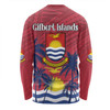 Australia  South Sea Islanders Long Sleeve T-shirt - Gilbert Islands In Polynesian Pattern With Coconut Trees Long Sleeve T-shirt