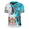 Australia  South Sea Islanders Rugby Jersey - Fiji With Polynesian Tapa Patterns And Coat Of Arms Symbol Rugby Jersey
