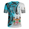 Australia  South Sea Islanders Rugby Jersey - Fiji With Polynesian Tapa Patterns And Coat Of Arms Symbol Rugby Jersey