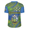 Australia  South Sea Islanders Rugby Jersey - Solomon Islands Symbol In Polynesian Patterns With Tropical Flowers Style Rugby Jersey