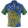 Australia  South Sea Islanders Zip Polo Shirt - Proud To Be Solomon Islander In Polynesian Pattern Inspired Zip Polo Shirt