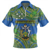 Australia  South Sea Islanders Zip Polo Shirt - Solomon Islands Symbol In Polynesian Patterns With Tropical Flowers Style Zip Polo Shirt