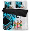 Australia  South Sea Islanders Bedding Set - Fiji With Polynesian Tapa Patterns And Coat Of Arms Symbol Bedding Set