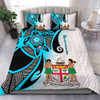 Australia South Sea Islanders Bedding Set - Fiji With Polynesian Tapa Patterns And Coat Of Arms Symbol Bedding Set