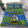 Australia  South Sea Islanders Bedding Set - Solomon Islands Symbol In Polynesian Patterns With Tropical Flowers Style Bedding Set