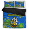 Australia  South Sea Islanders Bedding Set - Solomon Islands Symbol In Polynesian Patterns With Tropical Flowers Style Bedding Set