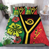 Australia  South Sea Islanders Bedding Set - Vanuatu Flag With Habiscus Flowers Bedding Set