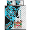 Australia  South Sea Islanders Quilt Bed Set - Fiji With Polynesian Tapa Patterns And Coat Of Arms Symbol Quilt Bed Set