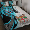 Australia  South Sea Islanders Quilt Bed Set - Fiji With Polynesian Tapa Patterns And Coat Of Arms Symbol Quilt Bed Set