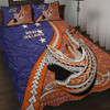 Australia  South Sea Islanders Quilt Bed Set - New Ireland Flag With Polynesian Shark Pattern Quilt Bed Set