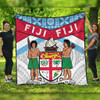Australia South Sea Islanders Quilt - Fiji In Fijian Tapa Pattern Coat Of Arms Symbol Quilt