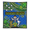 Australia  South Sea Islanders Quilt - Solomon Islands Symbol In Polynesian Patterns With Tropical Flowers Style Quilt
