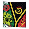 Australia  South Sea Islanders Quilt - Vanuatu Flag With Habiscus Flowers Quilt