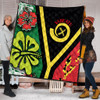 Australia  South Sea Islanders Quilt - Vanuatu Flag With Habiscus Flowers Quilt