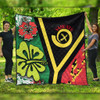 Australia  South Sea Islanders Quilt - Vanuatu Flag With Habiscus Flowers Quilt