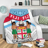 Australia South Sea Islanders Blanket - Fiji In Fijian Tapa Pattern Coat Of Arms Symbol Blanket