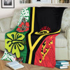 Australia  South Sea Islanders Blanket - Vanuatu Flag With Habiscus Flowers Blanket