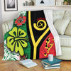 Australia  South Sea Islanders Blanket - Vanuatu Flag With Habiscus Flowers Blanket