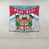 Australia South Sea Islanders Tapestry - Fiji In Fijian Tapa Pattern Coat Of Arms Symbol Tapestry